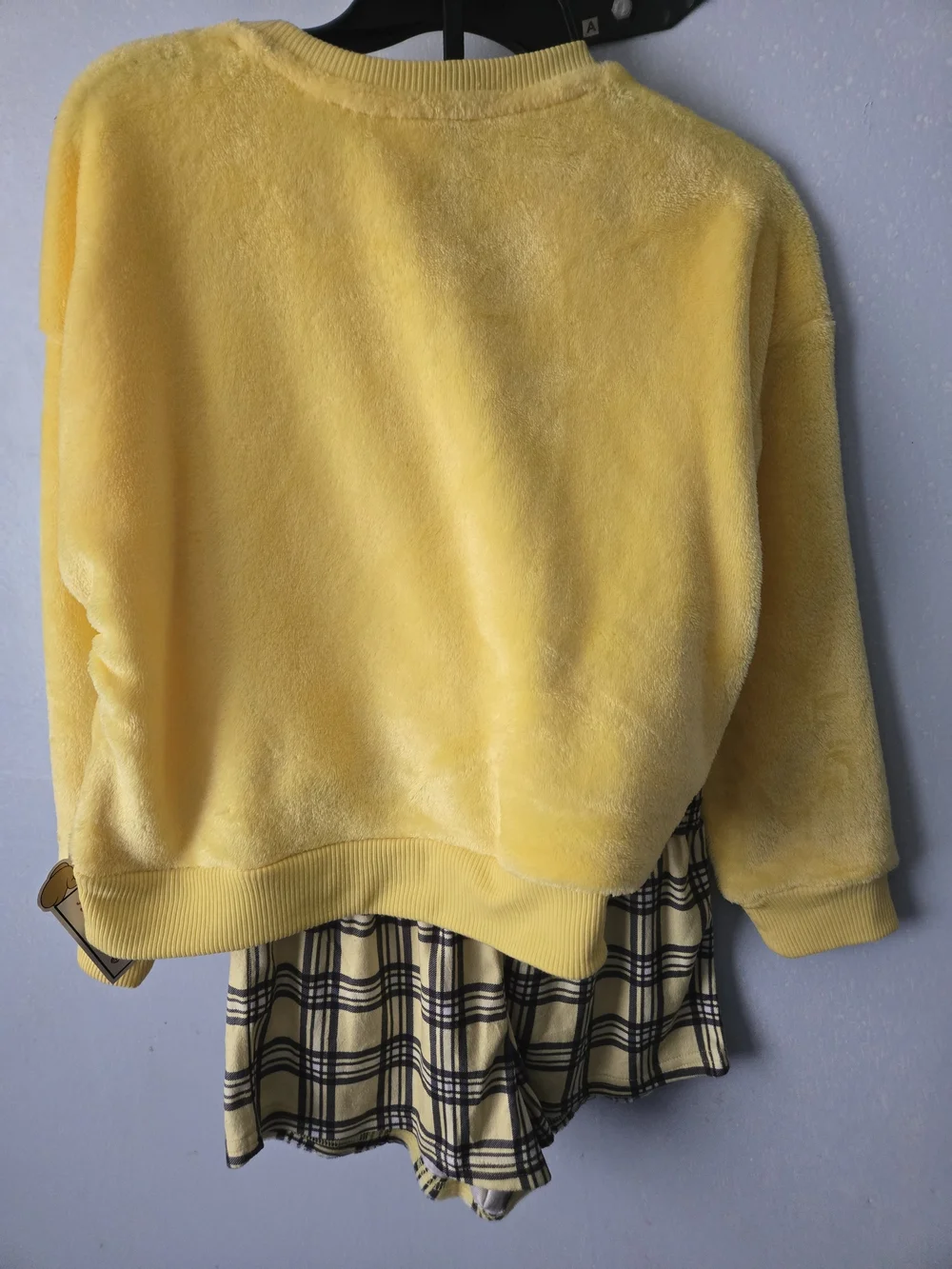 Justice Yellow Tweety Face Plush Crewneck Sweatshirt